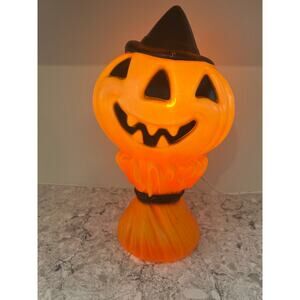 Vintage Empire Light Up Blow Mold Hay Stack Pumpkin 15" x 8" JL